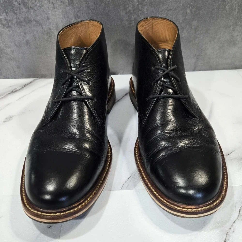 Cole Haan Barron Mens 9M Black Leather Chukka Desert Boots Ankle Lace Up Casual